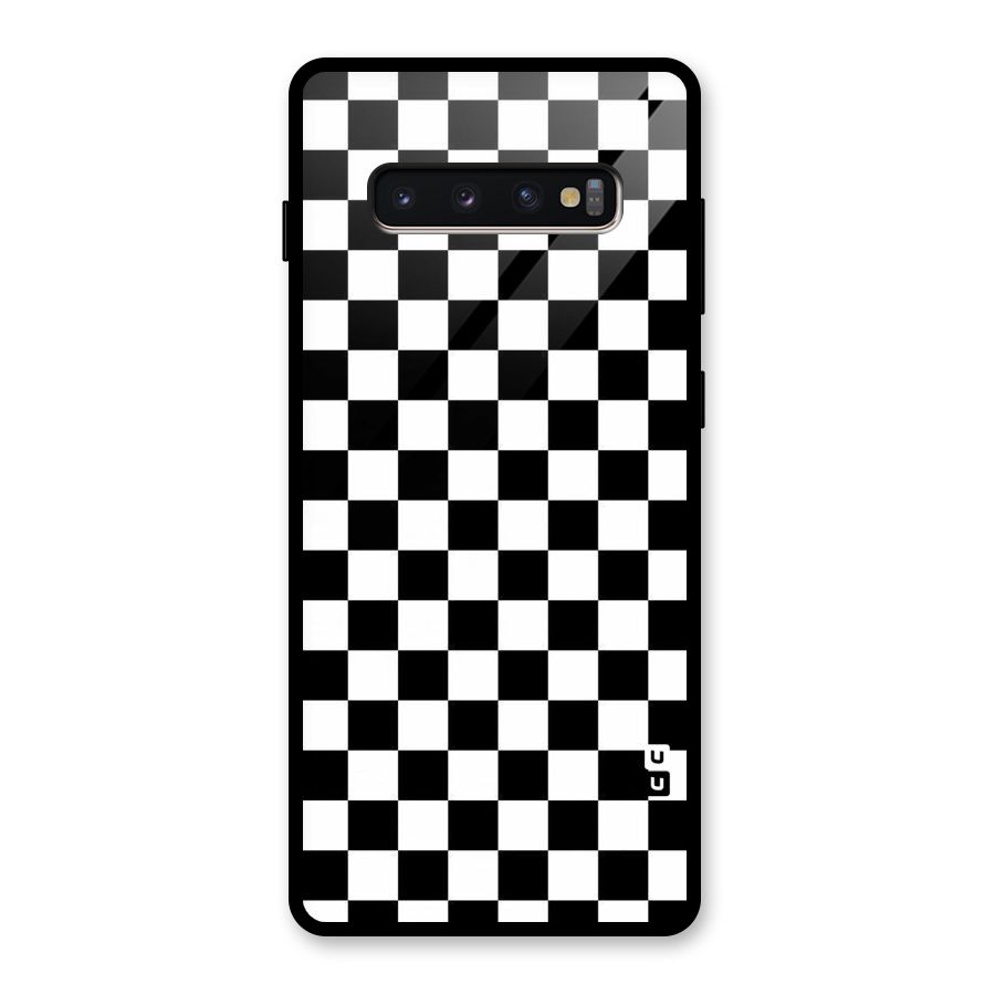 Checkerboard Glass Back Case for Galaxy S10 Plus