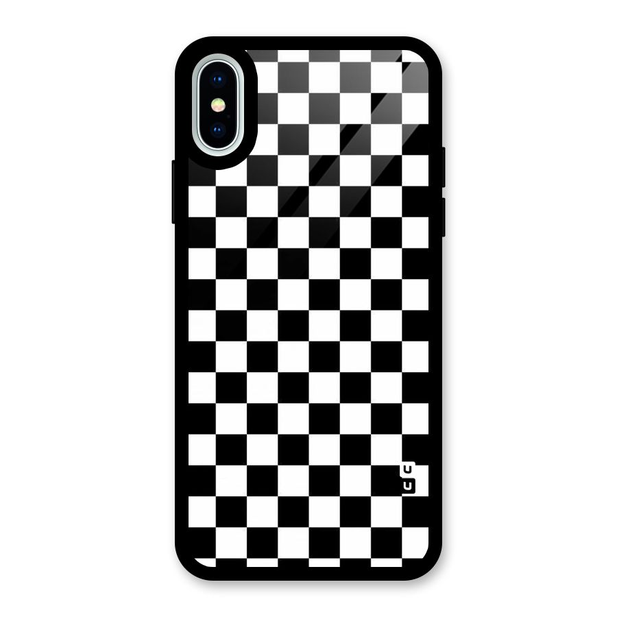 Checkerboard Glass Back Case for iPhone X