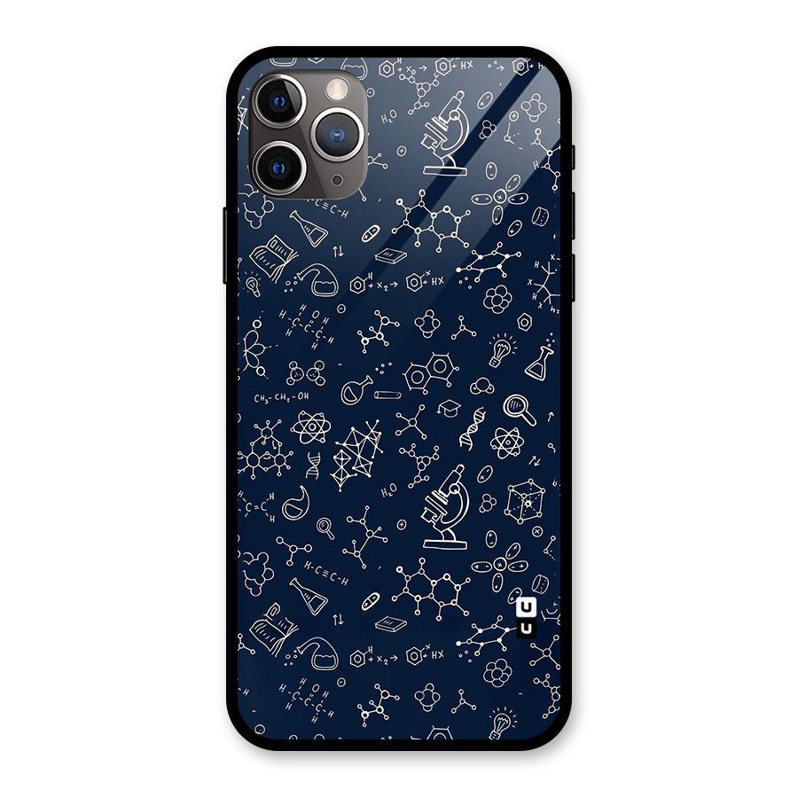 Chemistry Doodle Art Glass Back Case for iPhone 11 Pro Max