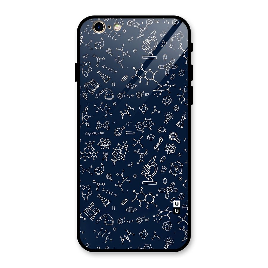 Chemistry Doodle Art Glass Back Case for iPhone 6 6S