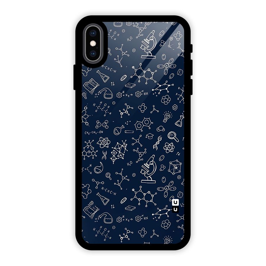 Chemistry Doodle Art Glass Back Case for iPhone XS Max