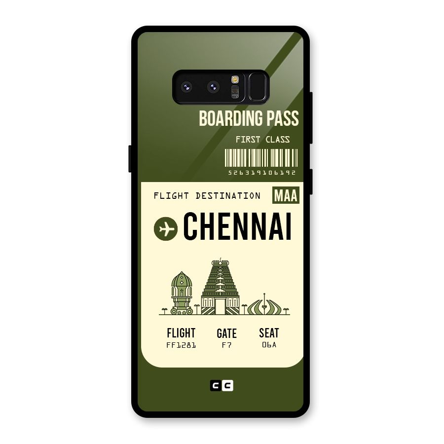 Chennai Boarding Pass Glass Back Case for Galaxy Note 8