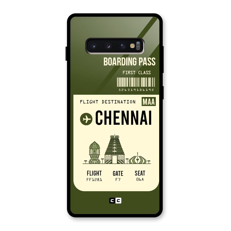 Chennai Boarding Pass Glass Back Case for Galaxy S10 Plus