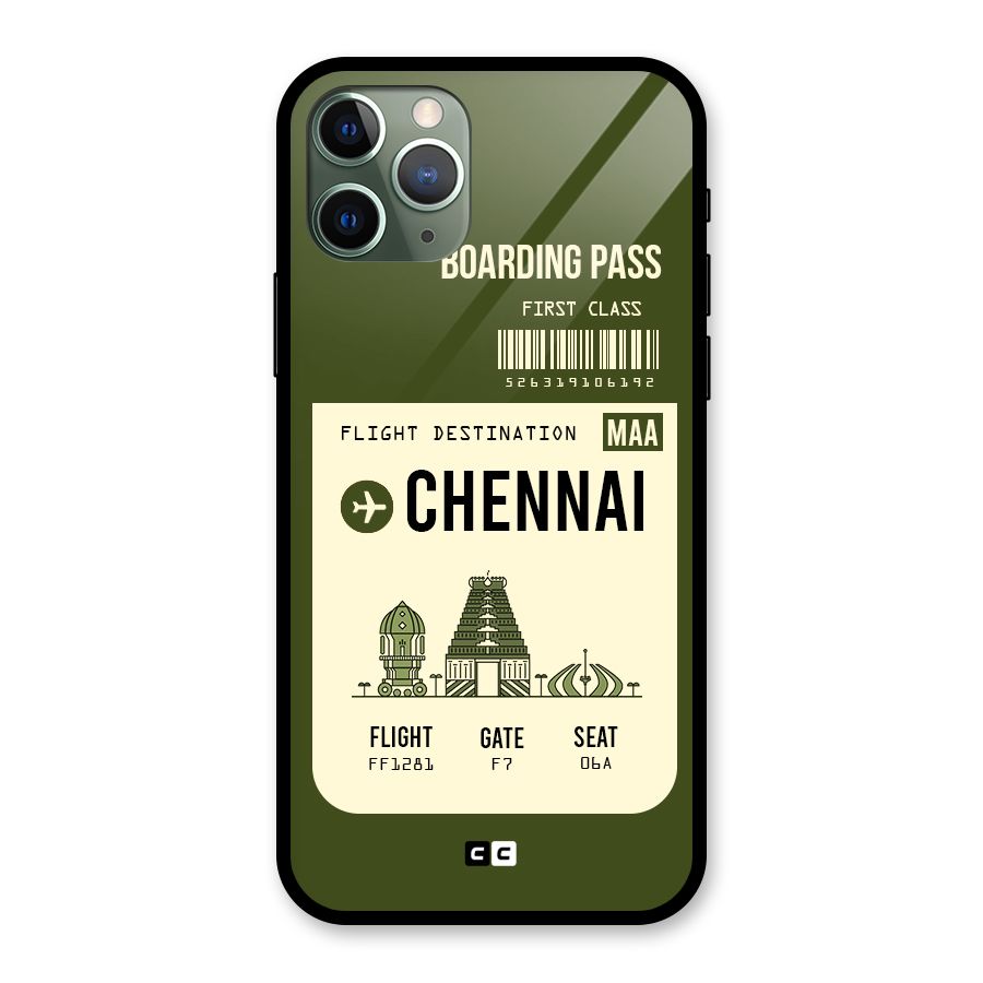 Chennai Boarding Pass Glass Back Case for iPhone 11 Pro