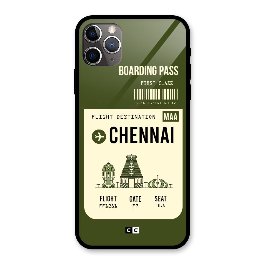 Chennai Boarding Pass Glass Back Case for iPhone 11 Pro Max