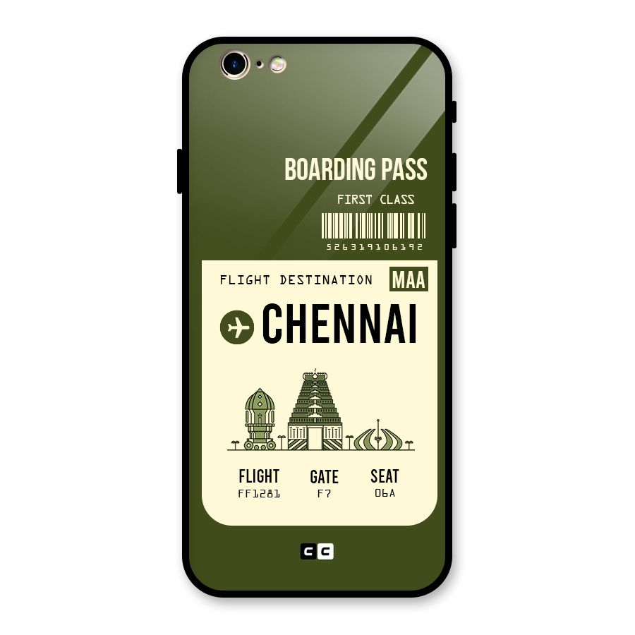 Chennai Boarding Pass Glass Back Case for iPhone 6 6S