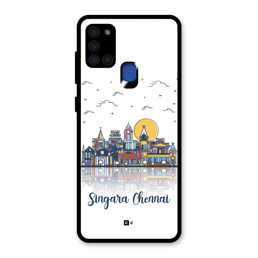Chennai City Glass Back Case for Galaxy A21s