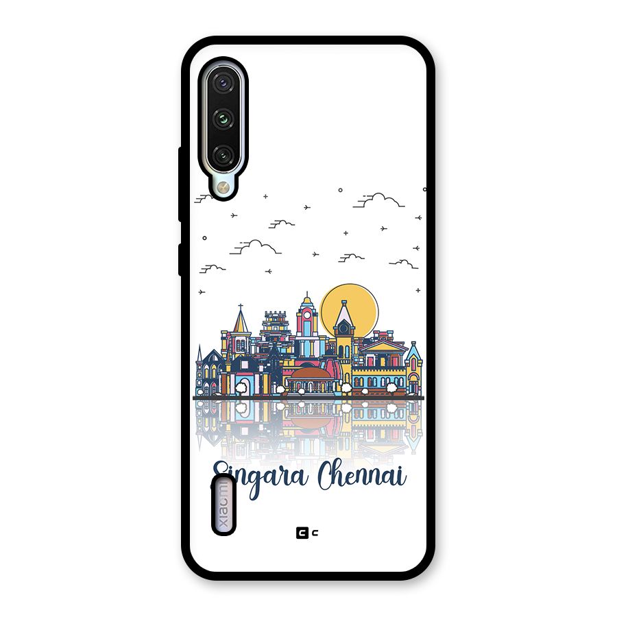 Chennai City Glass Back Case for Mi A3