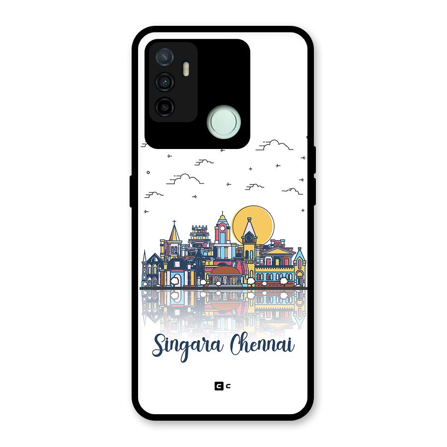 Chennai City Glass Back Case for Oppo A53