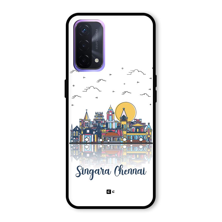Chennai City Glass Back Case for Oppo A74 5G