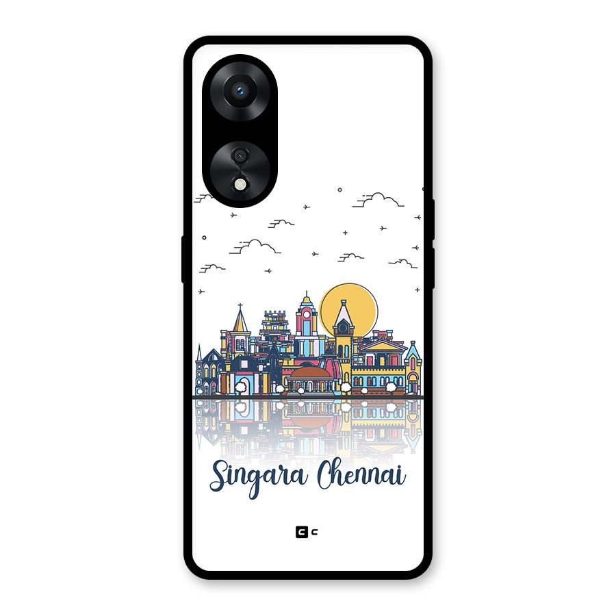 Chennai City Glass Back Case for Oppo A78