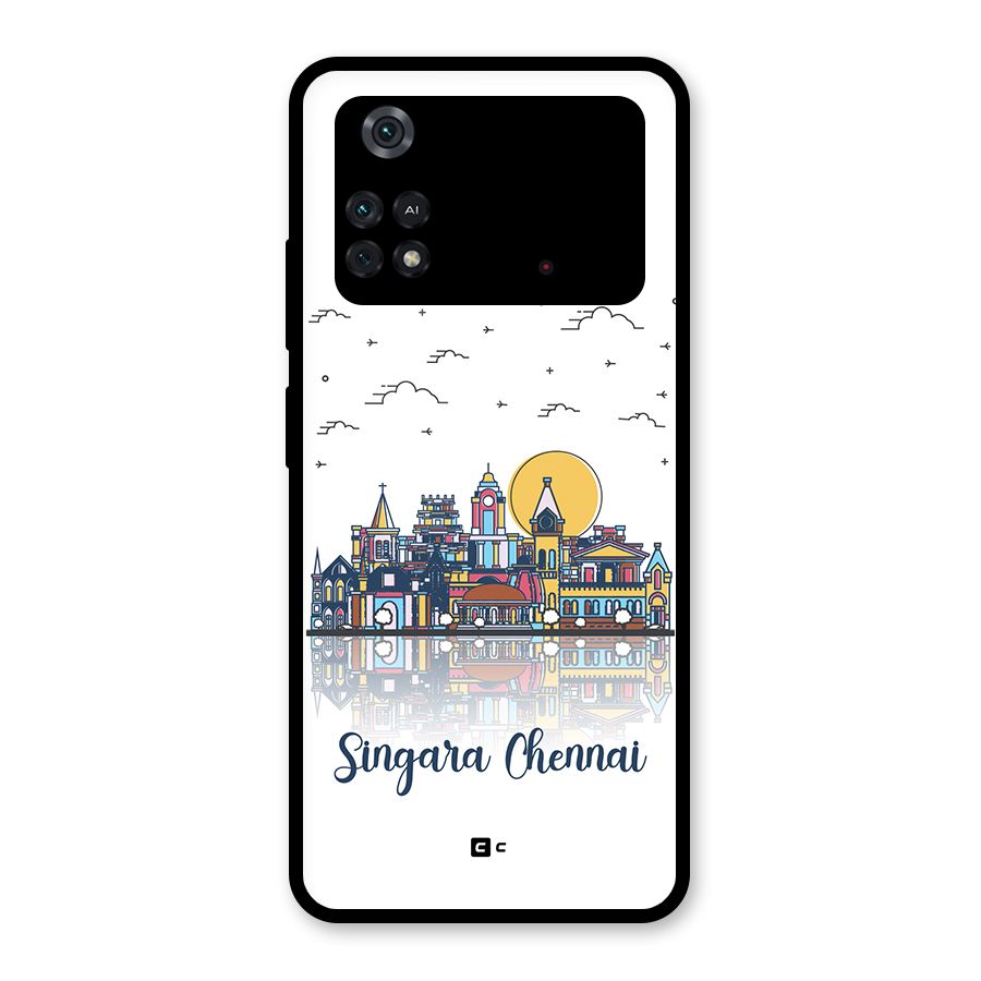 Chennai City Glass Back Case for Poco M4 Pro 4G