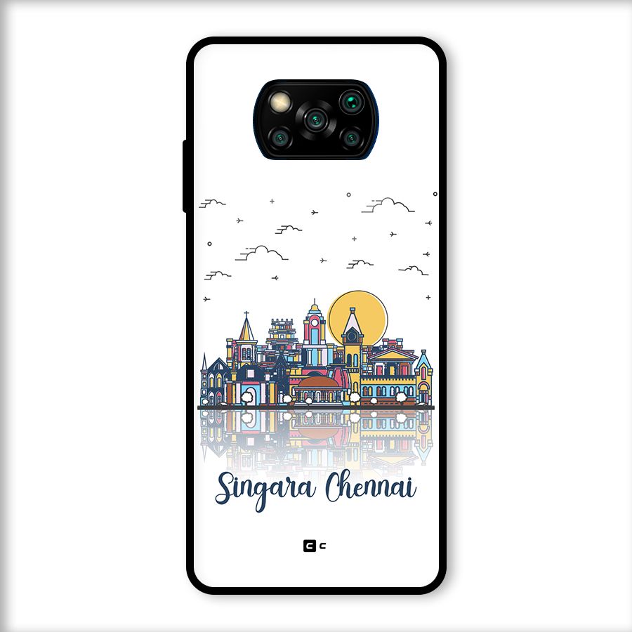 Chennai City Glass Back Case for Poco X3