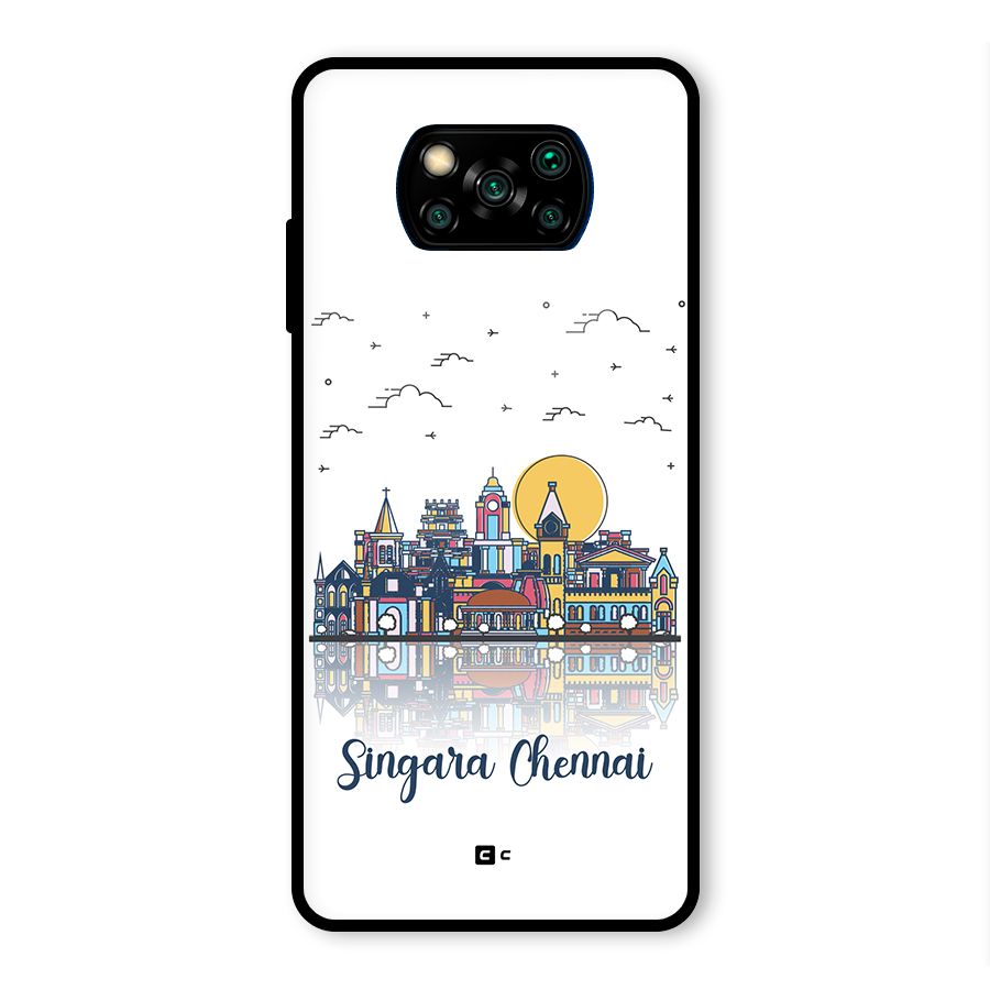 Chennai City Glass Back Case for Poco X3 Pro