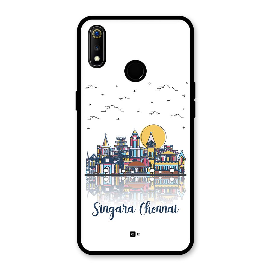 Chennai City Glass Back Case for Realme 3i
