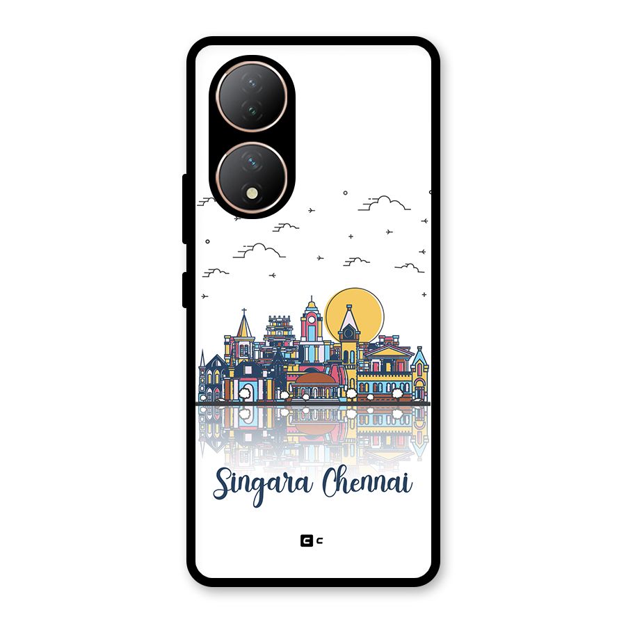 Chennai City Glass Back Case for Vivo T2