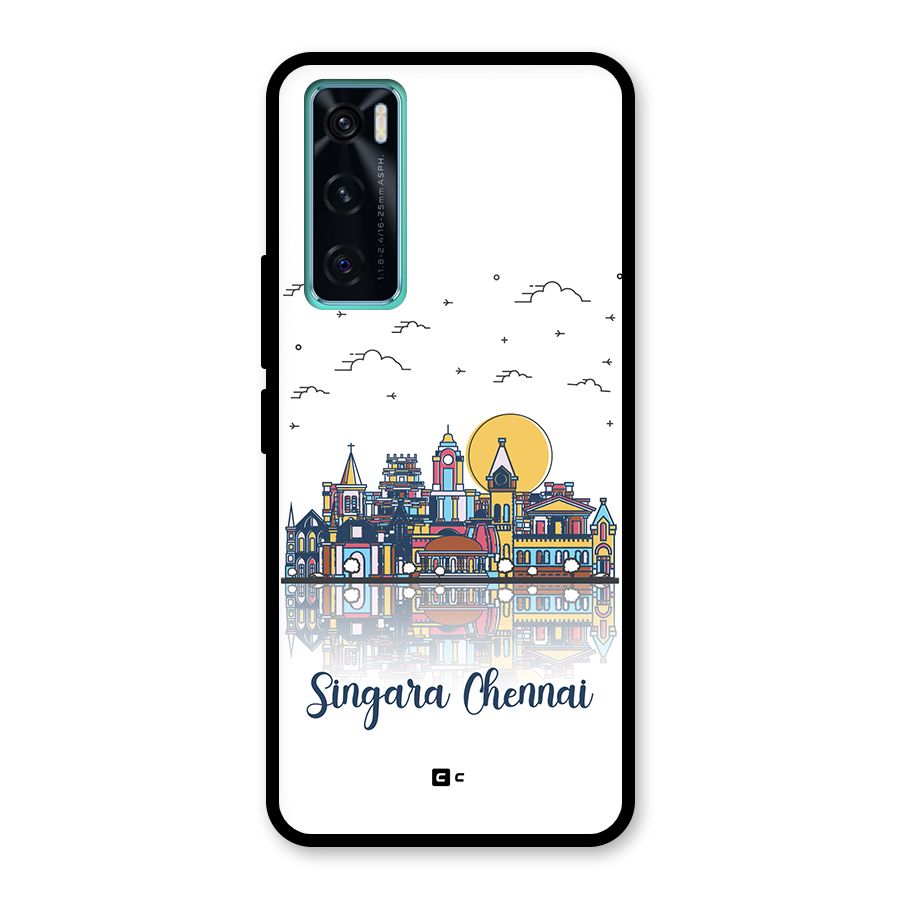 Chennai City Glass Back Case for Vivo V20 SE