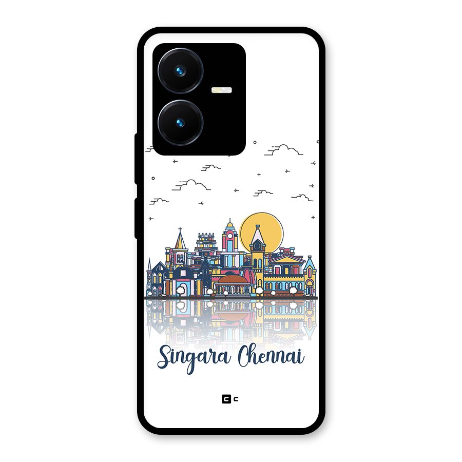 Chennai City Glass Back Case for Vivo Y22