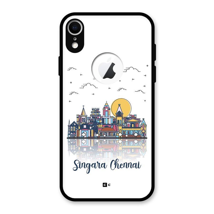 Chennai City Glass Back Case for iPhone XR Logo Cut