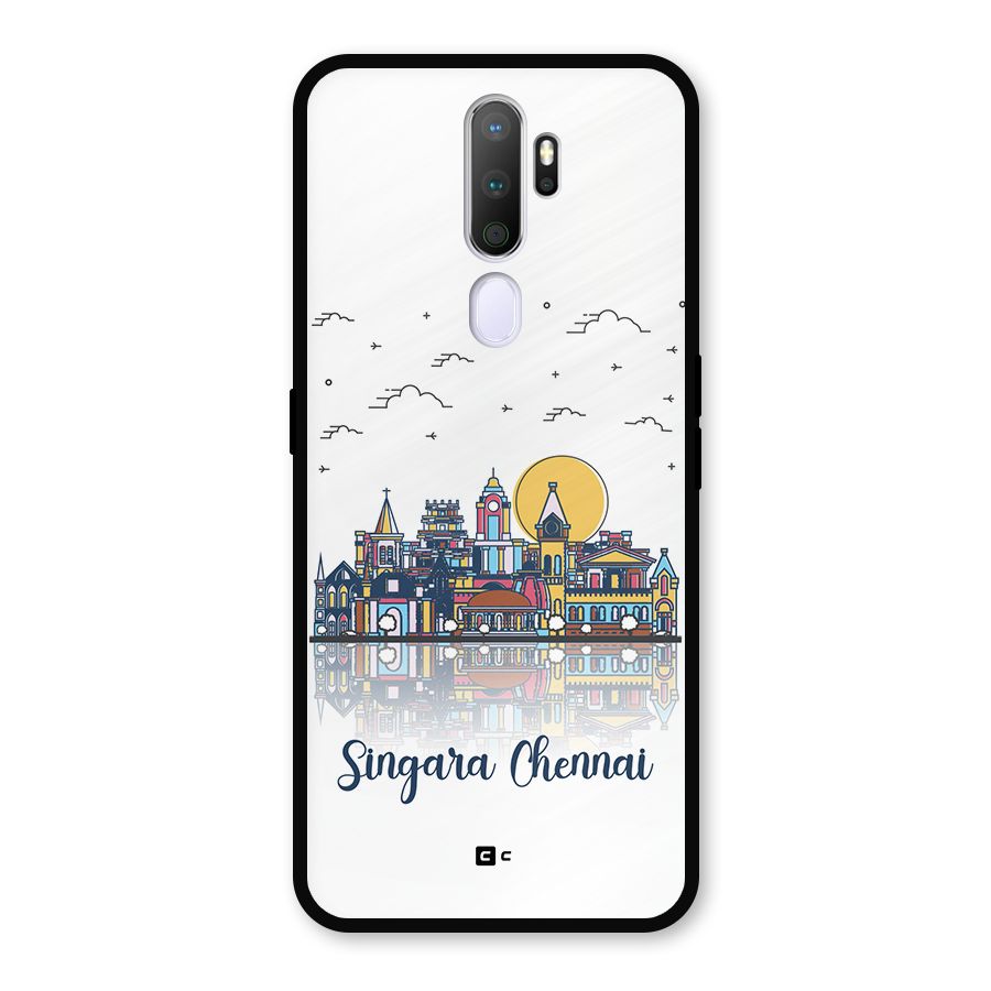 Chennai City Metal Back Case for Oppo A9 (2020)