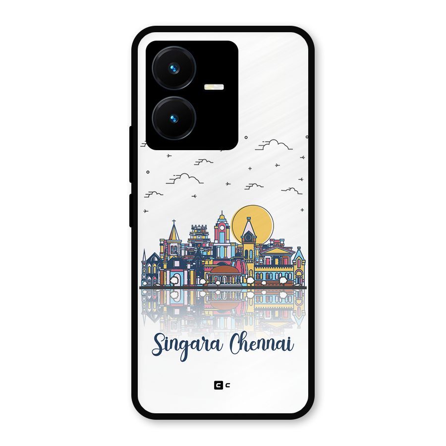 Chennai City Metal Back Case for Vivo Y22
