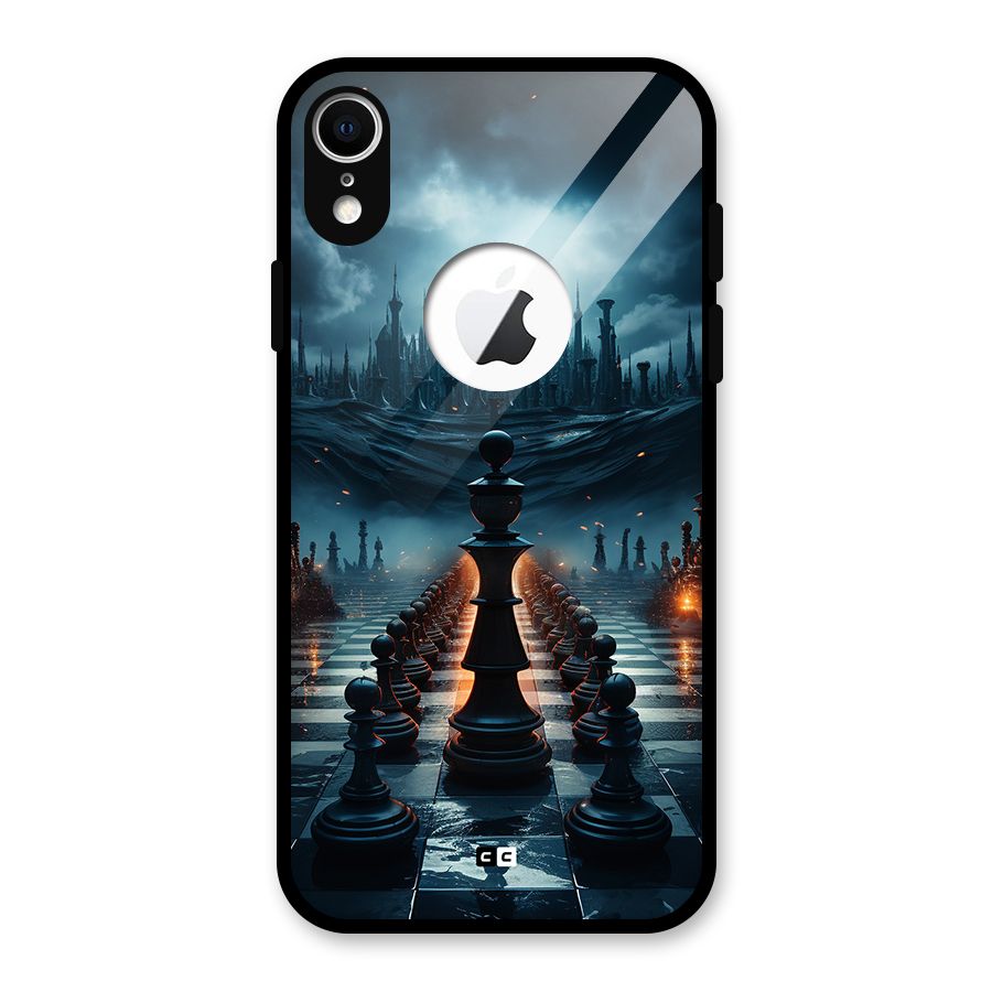 Chess World Glass Back Case for iPhone XR Logo Cut