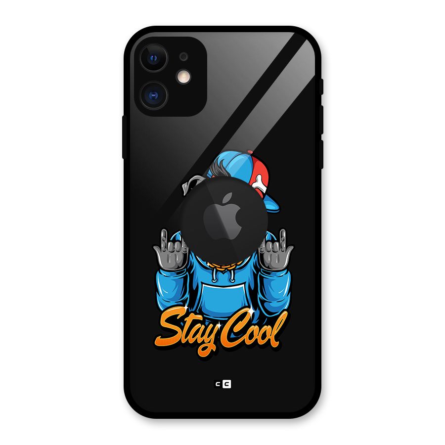 Chill Calm Cool Glass Back Case for iPhone 11 Logo Cut
