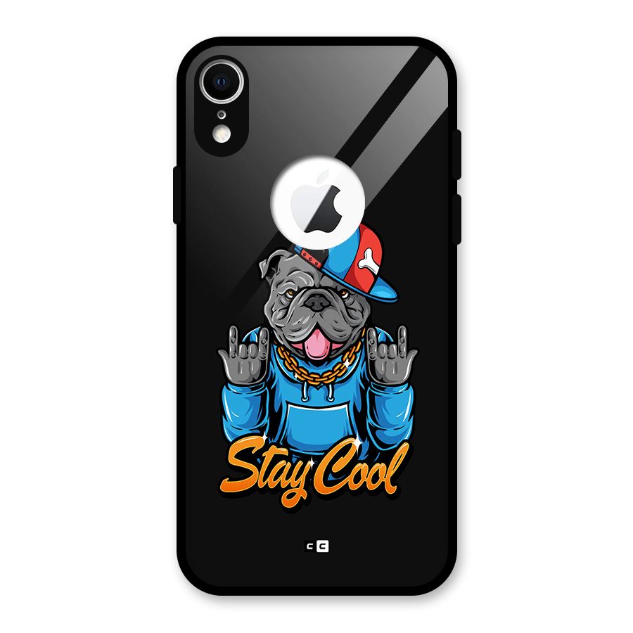 Chill Calm Cool Glass Back Case for iPhone XR Logo Cut