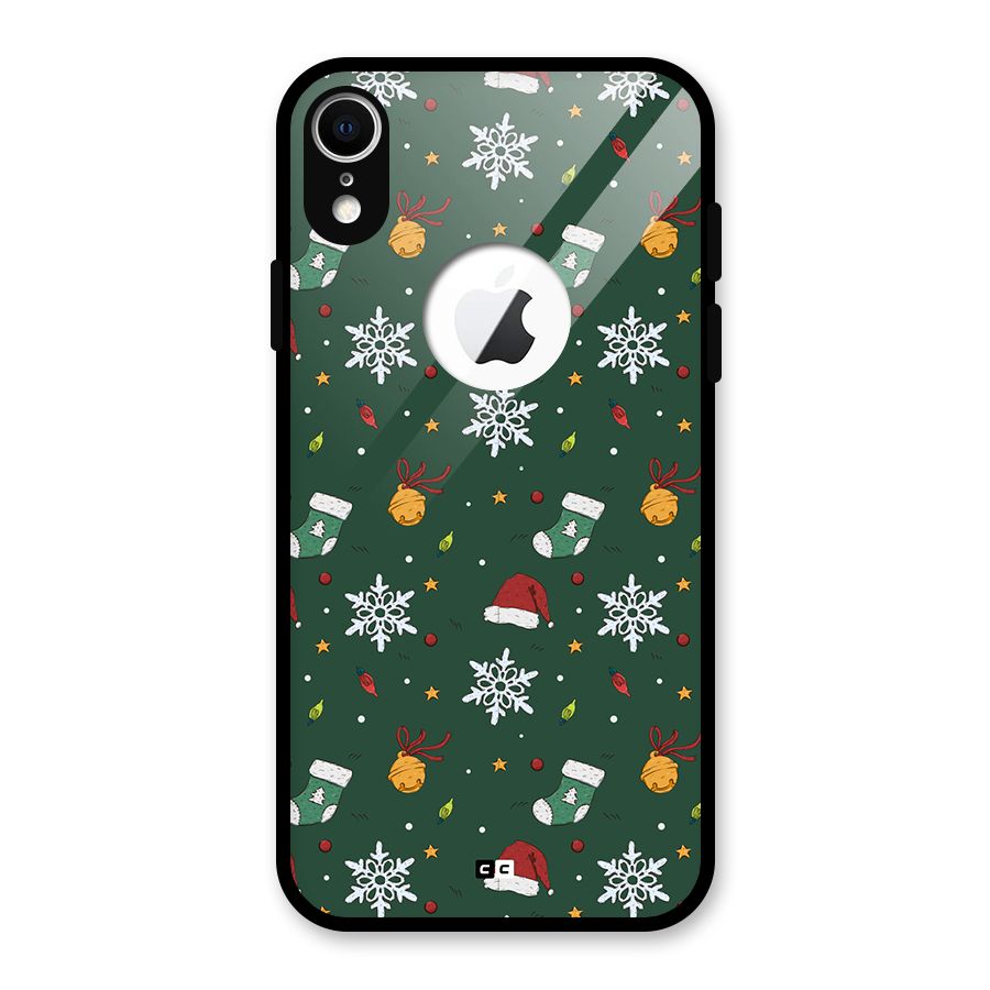 Christmas Call Glass Back Case for iPhone XR Logo Cut