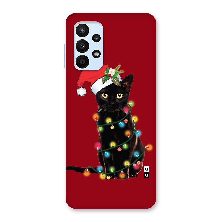 Christmas Cap Cat Back Case for Galaxy A23