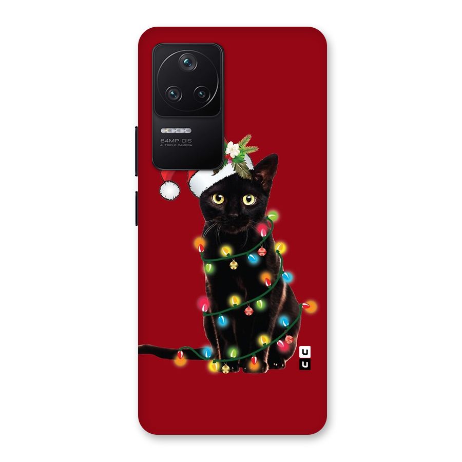 Christmas Cap Cat Back Case for Poco F4 5G