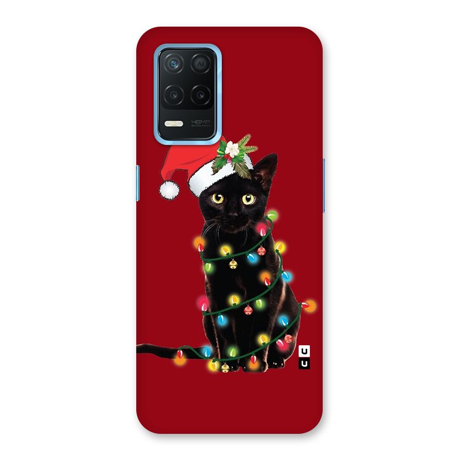 Christmas Cap Cat Back Case for Realme 8 5G
