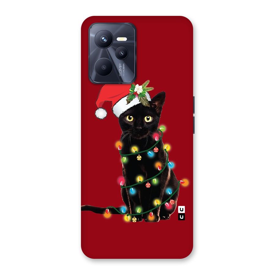 Christmas Cap Cat Back Case for Realme C35