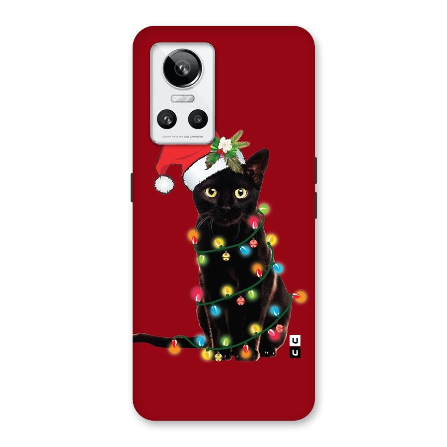 Christmas Cap Cat Back Case for Realme GT Neo 3