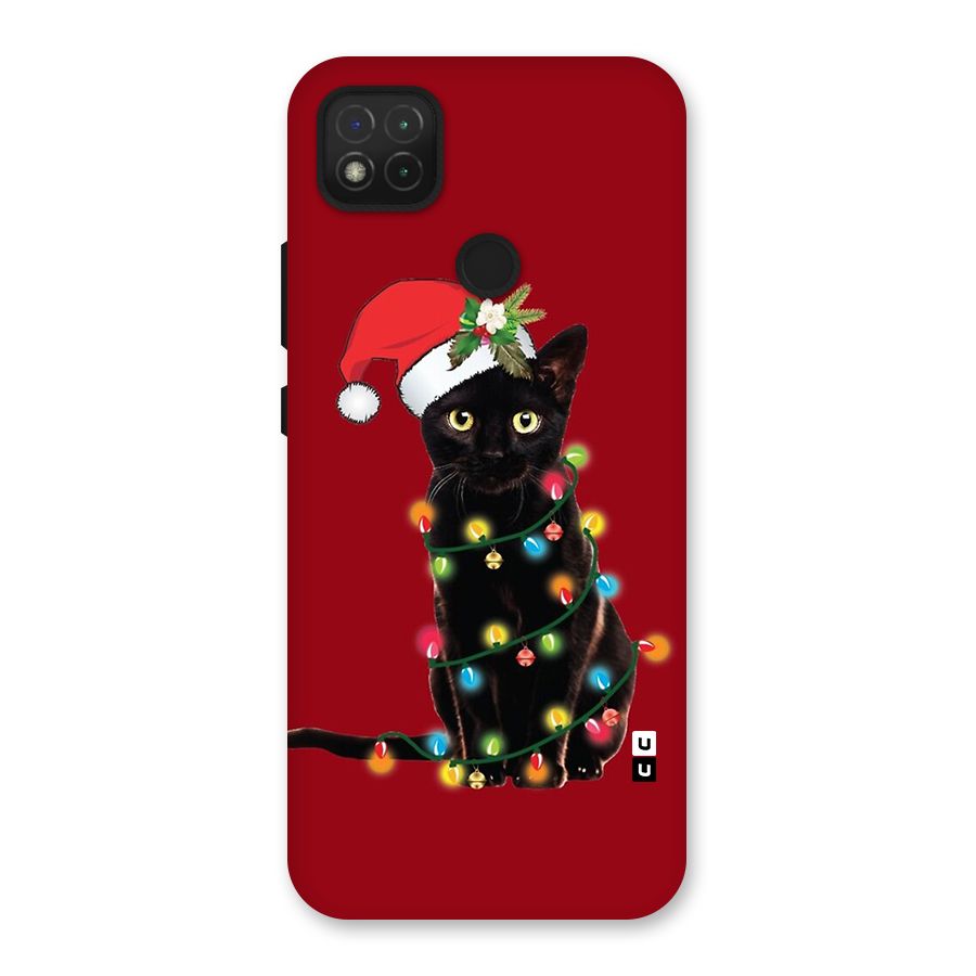 Christmas Cap Cat Back Case for Redmi 9 Activ