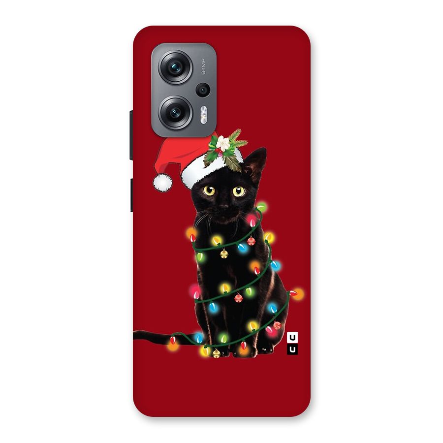 Christmas Cap Cat Back Case for Redmi K50i