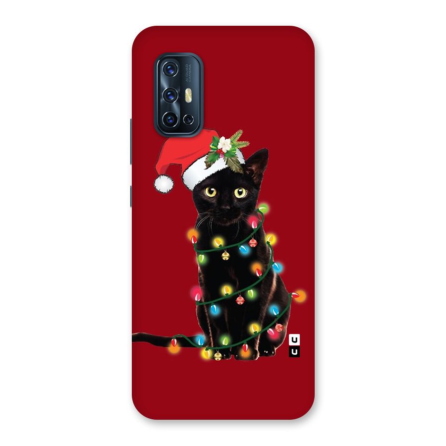 Christmas Cap Cat Back Case for Vivo V17