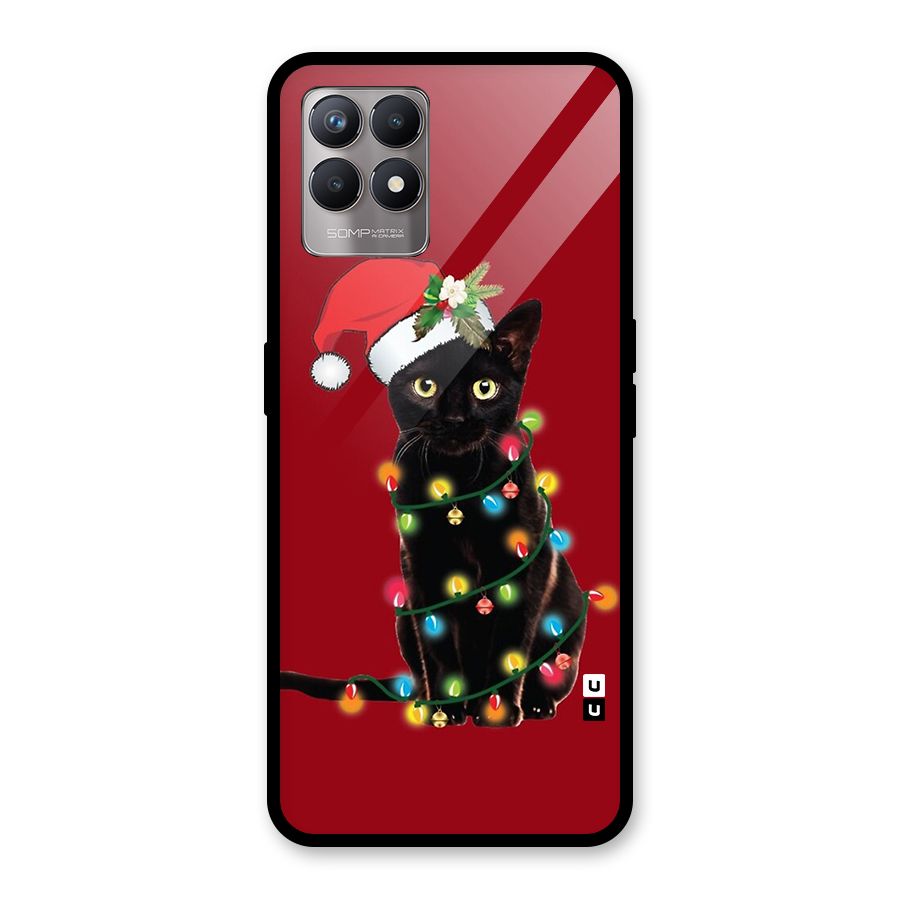 Christmas Cap Cat Glass Back Case for Realme Narzo 50