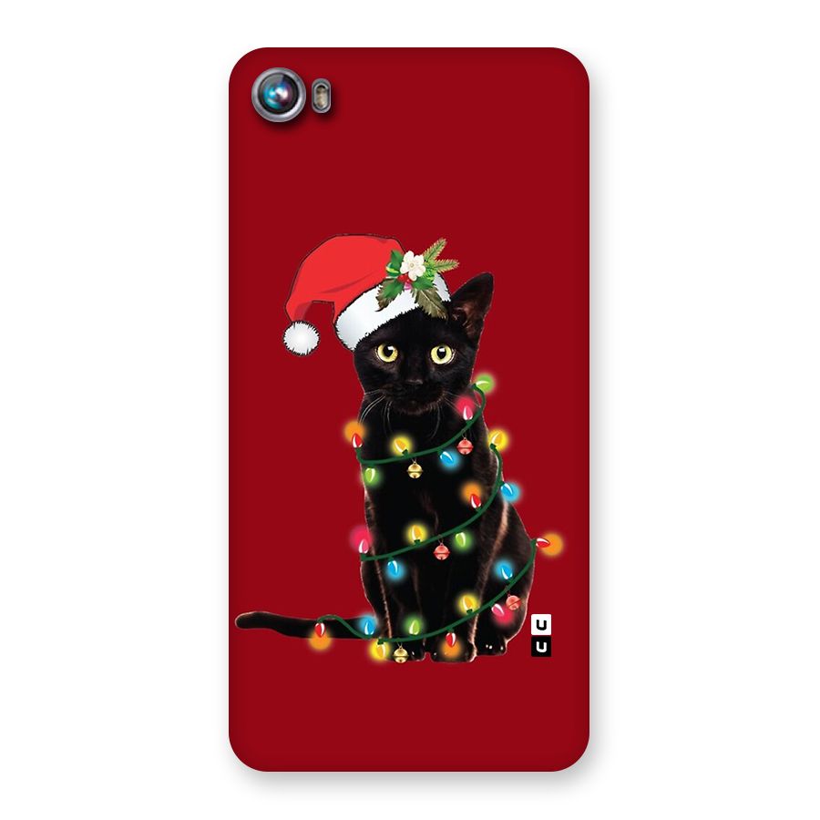 Christmas Cap Cute Cat Back Case for Canvas Fire 4 (A107)