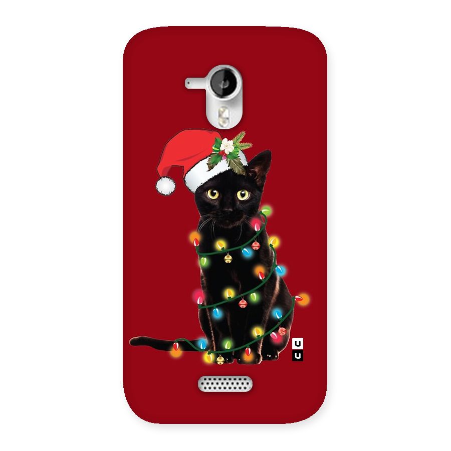 Christmas Cap Cute Cat Back Case for Canvas HD A116