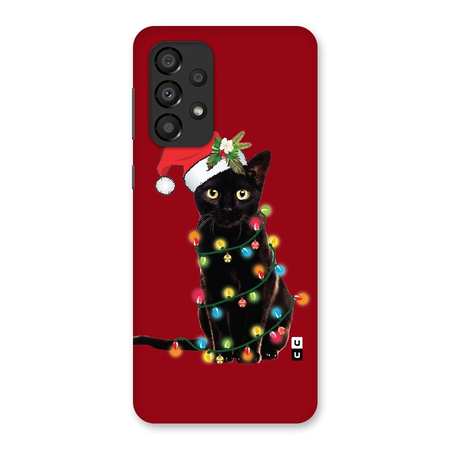 Christmas Cap Cute Cat Back Case for Galaxy A33 5G