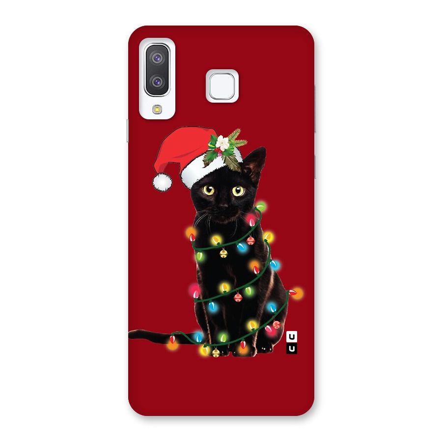 Christmas Cap Cute Cat Back Case for Galaxy A8 Star