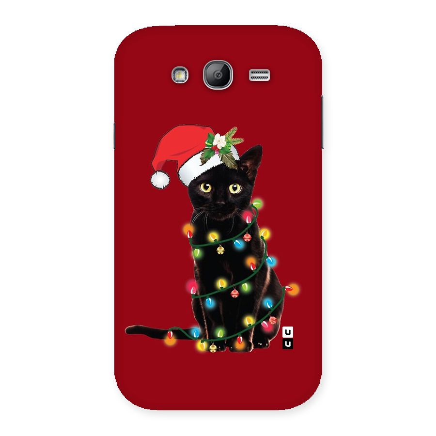 Christmas Cap Cute Cat Back Case for Galaxy Grand Neo