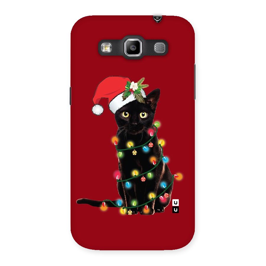 Christmas Cap Cute Cat Back Case for Galaxy Grand Quattro