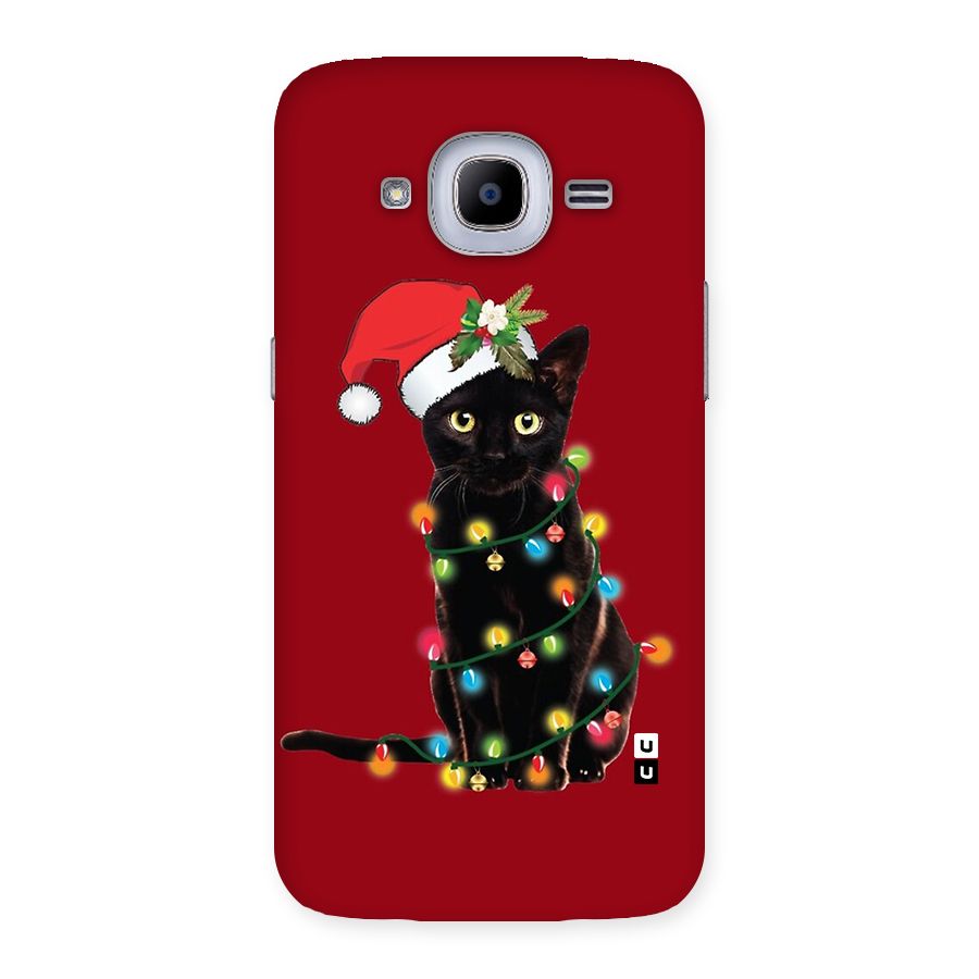 Christmas Cap Cute Cat Back Case for Galaxy J2 2016