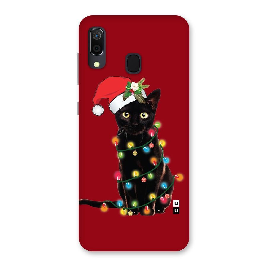 Christmas Cap Cute Cat Back Case for Galaxy M10s