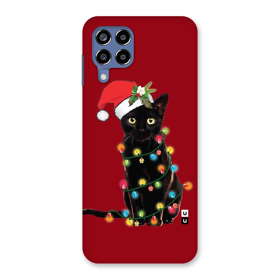 Christmas Cap Cute Cat Back Case for Galaxy M53 5G