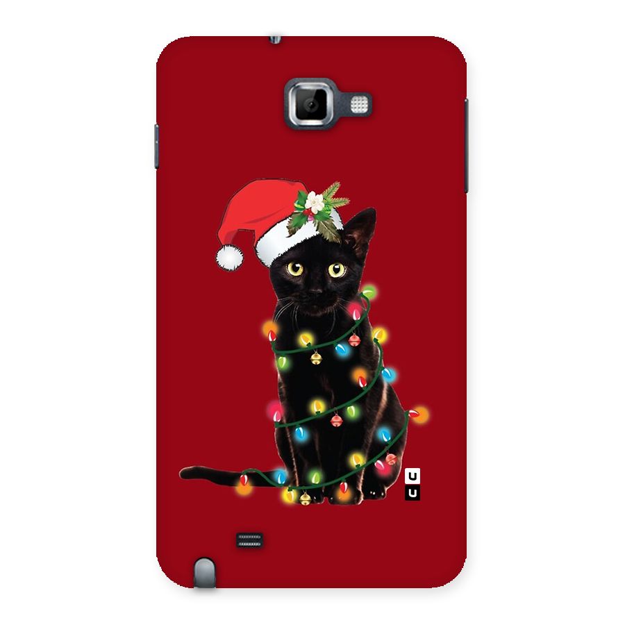 Christmas Cap Cute Cat Back Case for Galaxy Note