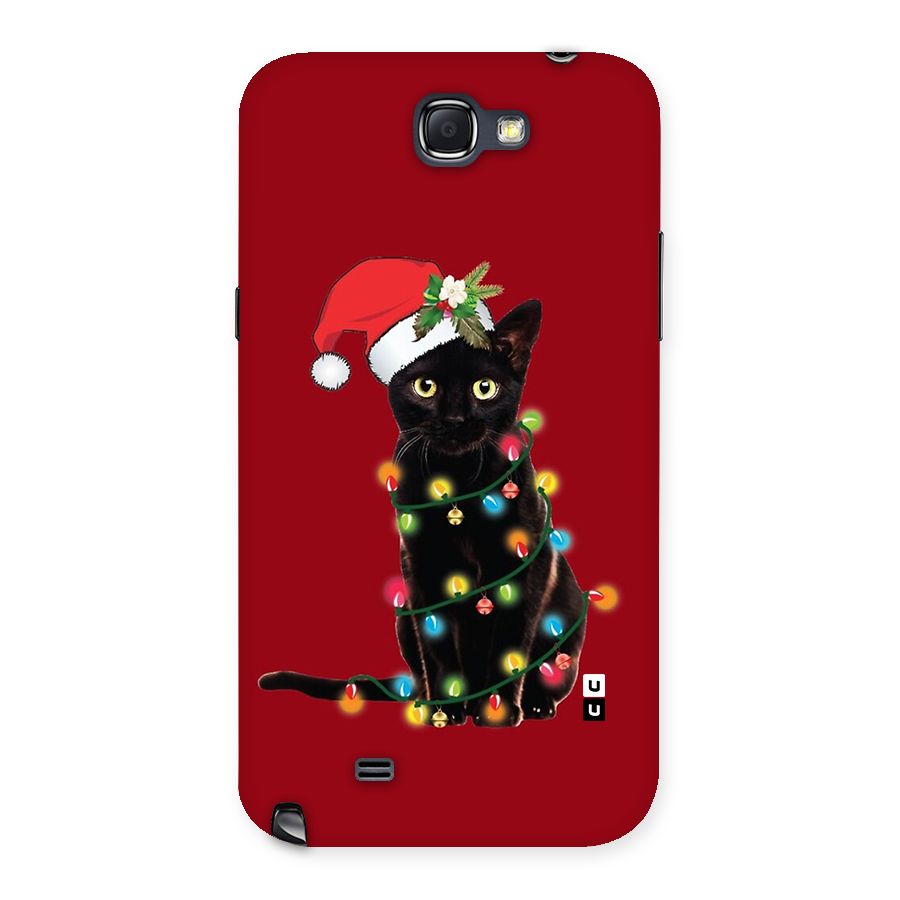 Christmas Cap Cute Cat Back Case for Galaxy Note 2