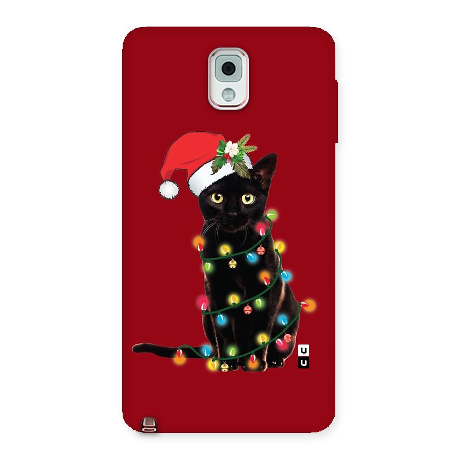 Christmas Cap Cute Cat Back Case for Galaxy Note 3